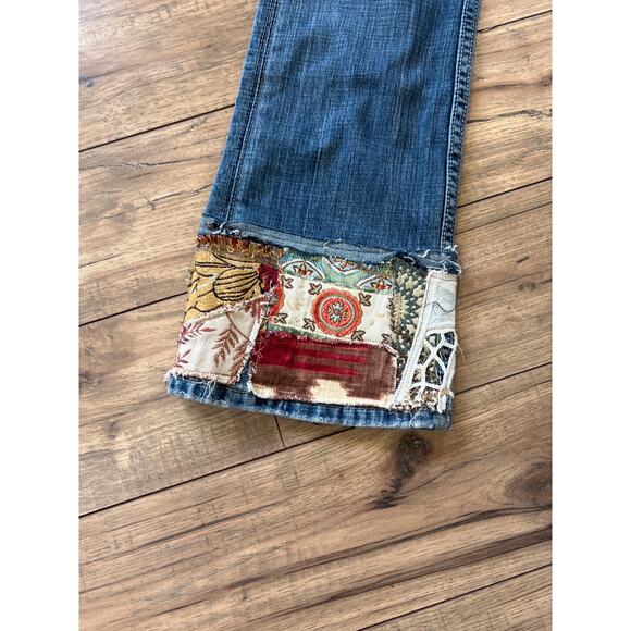 Miss Me Denim Boot Cut Jeans with Colorful Hem - Picture 2 of 5